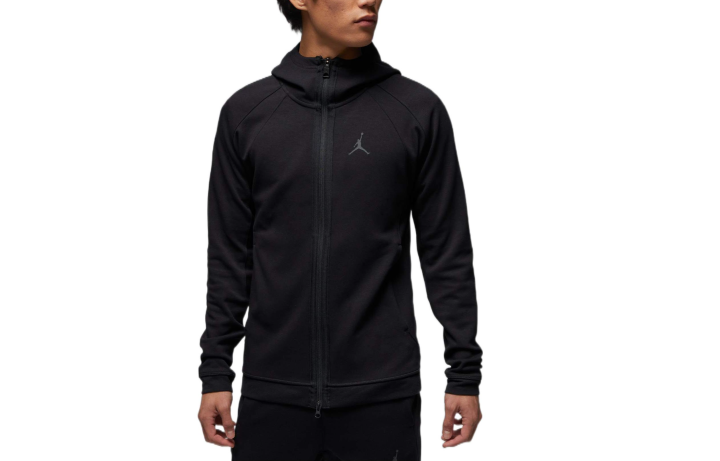 Jordan Jordan Sweatshirts Men's Black Hooded Moderate Cardigan