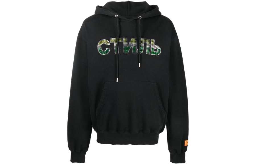 HERON PRESTON HERON PRESTON Embellished Logo Drawstring Hoodie