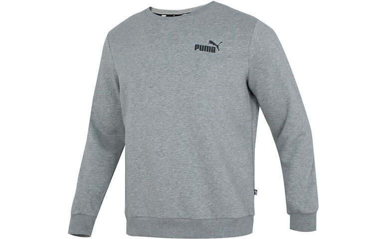 PUMA PUMA Sweatshirts Men's Gray Crew Neck Moderate Regular