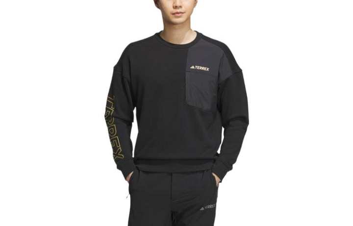 Adidas Adidas Sweatshirts Men's Black Crew Neck Moderate Regular