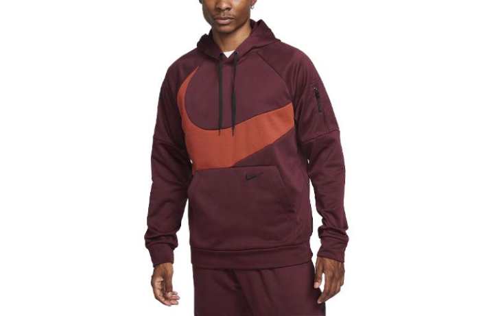 Nike Nike Sweatshirts Men's Burgundy Hooded Moderate Regular