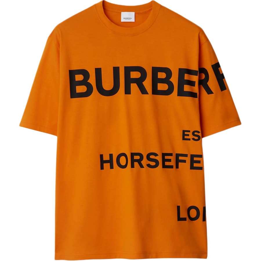 Burberry T Shirts Men's Orange Crew Neck
