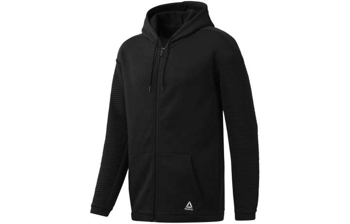 Reebok Reebok Sweatshirts Men's Black Hooded Thickened Cardigan