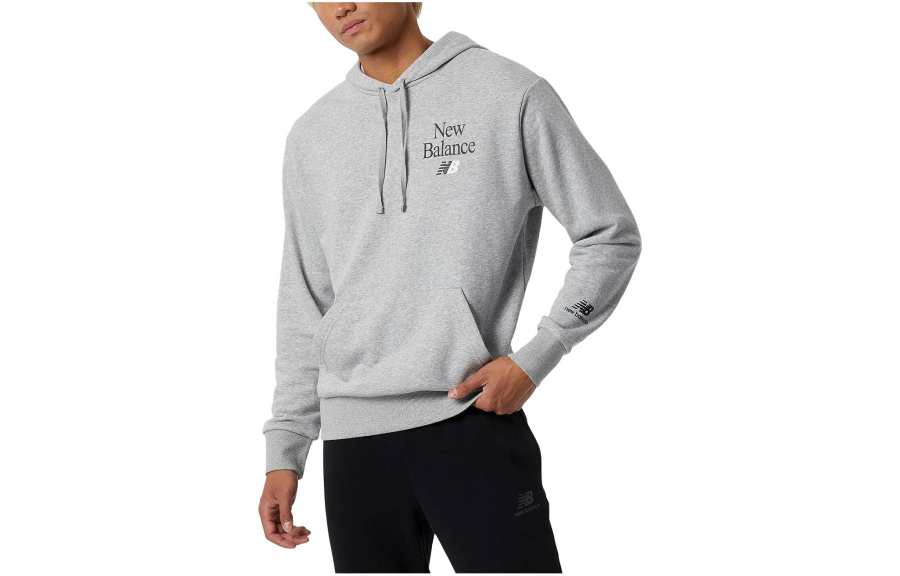 New Balance New Balance Essentials Celebrate Sweatshirts Men's Gray Hooded Moderate Regular