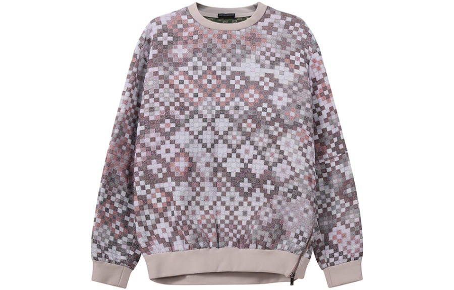 EMPORIO ARMANI Sweatshirts Men's White Gray Multicolor Crew Neck Moderate Regular