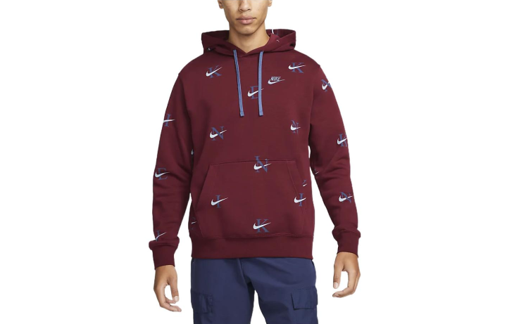 Nike Nike Sweatshirts Men's Red Brown Hooded Moderate Regular