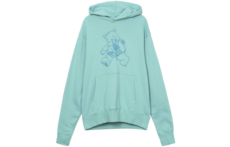 Adidas Originals Sweatshirts Unisex Mint Blue Hooded Moderate Regular