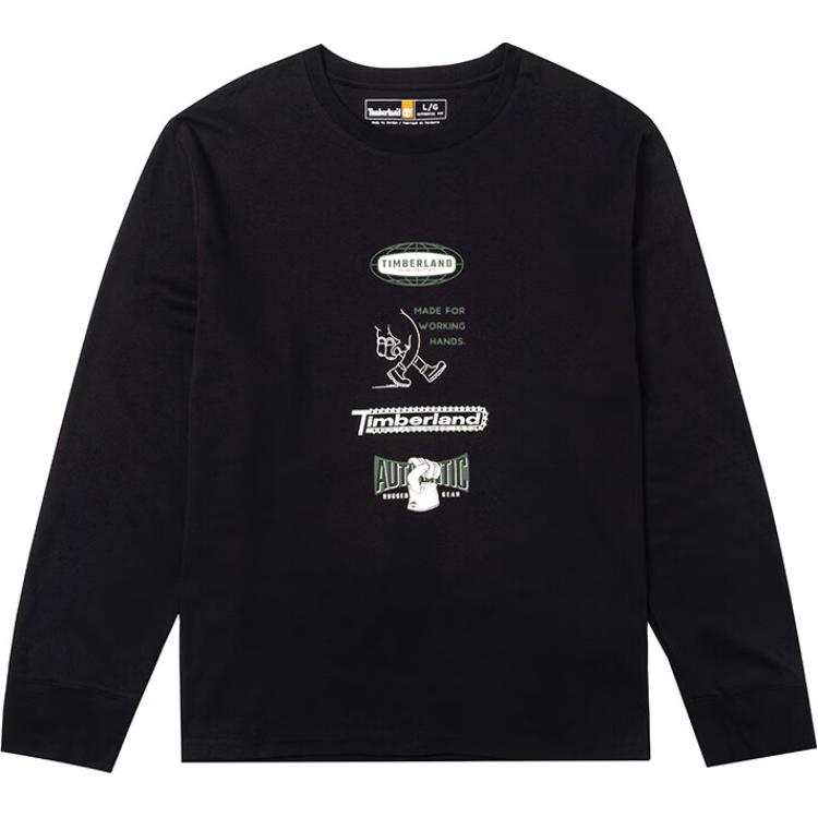 Timberland T Shirts Men's Black Crew Neck Moderate Straight Fit