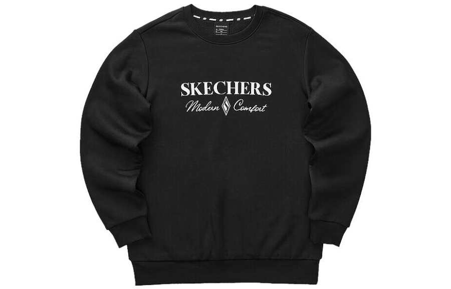 Skechers Sweatshirts Unisex Carbon Black/0018 Crew Neck Thickened Regular