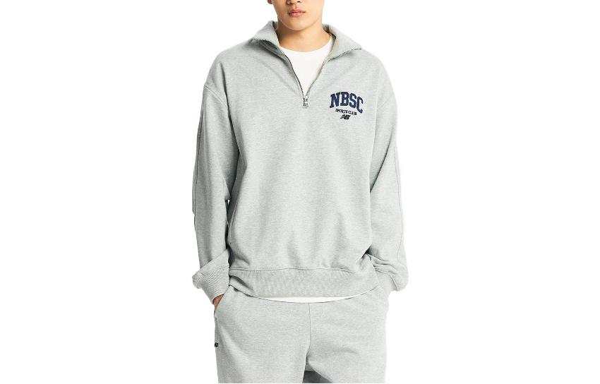New Balance New Balance Sweatshirts Unisex Gray Lapel Moderate Regular