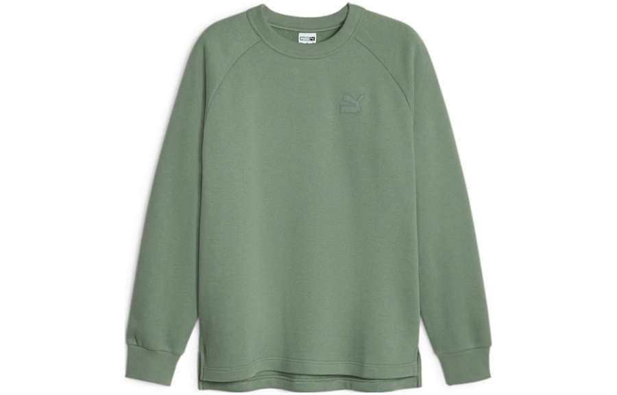 PUMA Sweatshirts Unisex Army Green Crew Neck Moderate Other