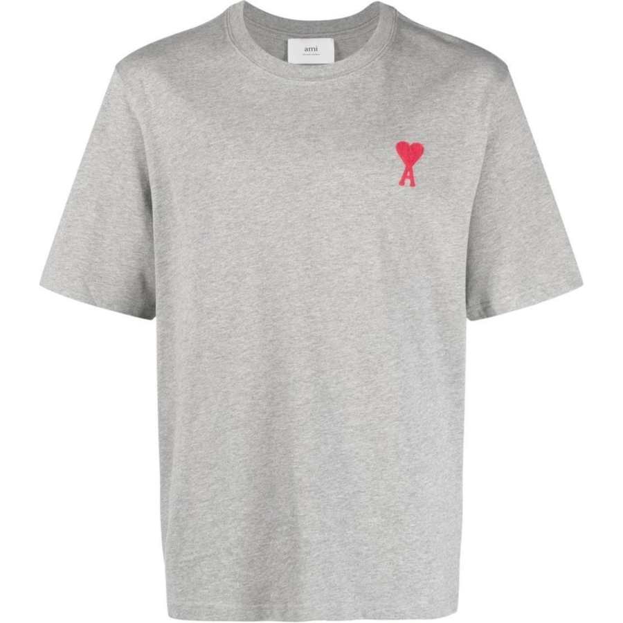 AMIPARIS T Shirts Unisex Gray Crew Neck Moderate Straight Fit