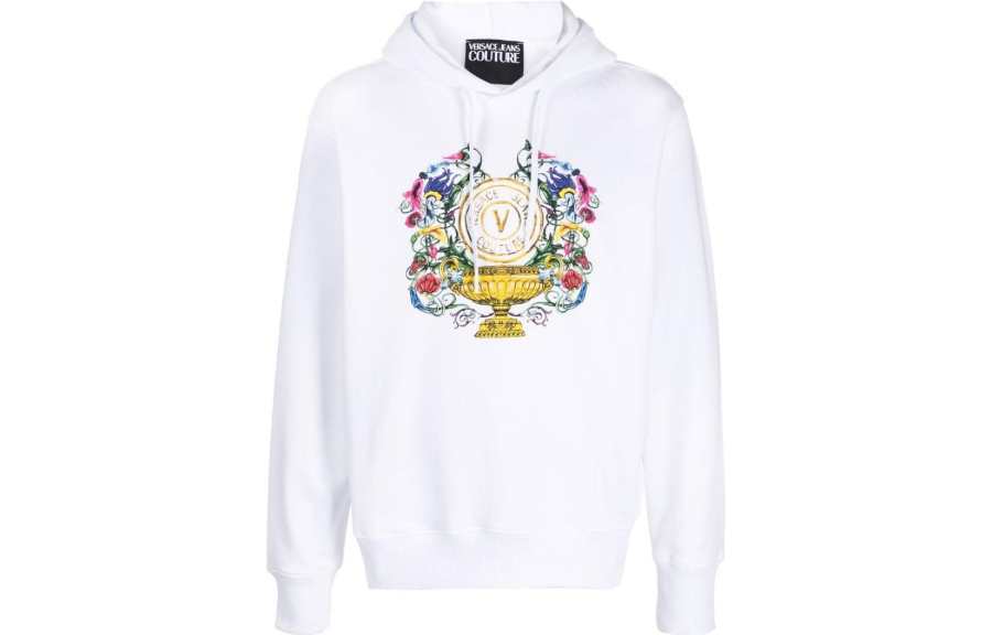 VERSACE JEANS COUTURE Logo Printed Drawstring Hoodie