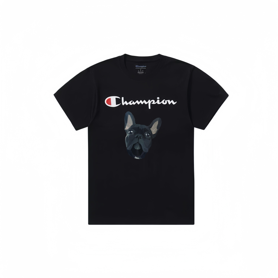 Champion T Shirts Unisex Black Crew Neck