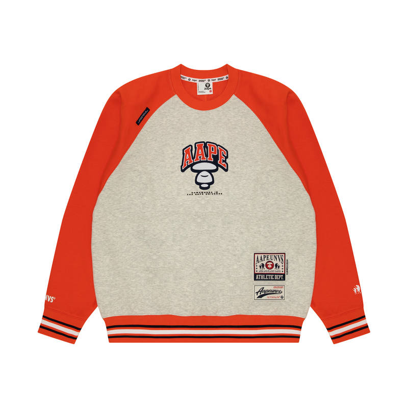 Aape Aape Sweatshirts Men's Orange ORX Crew Neck Moderate Regular