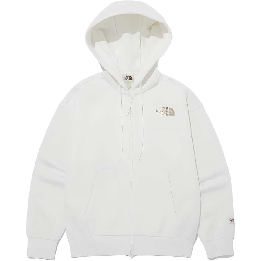 THE NORTH FACE Bonney Brushed Hood Zip Up Sweatshirt Unisex White