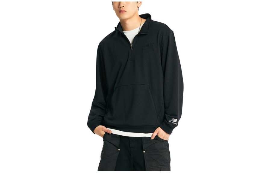 New Balance New Balance Sweatshirts Men's Black Stand Collar Moderate Other