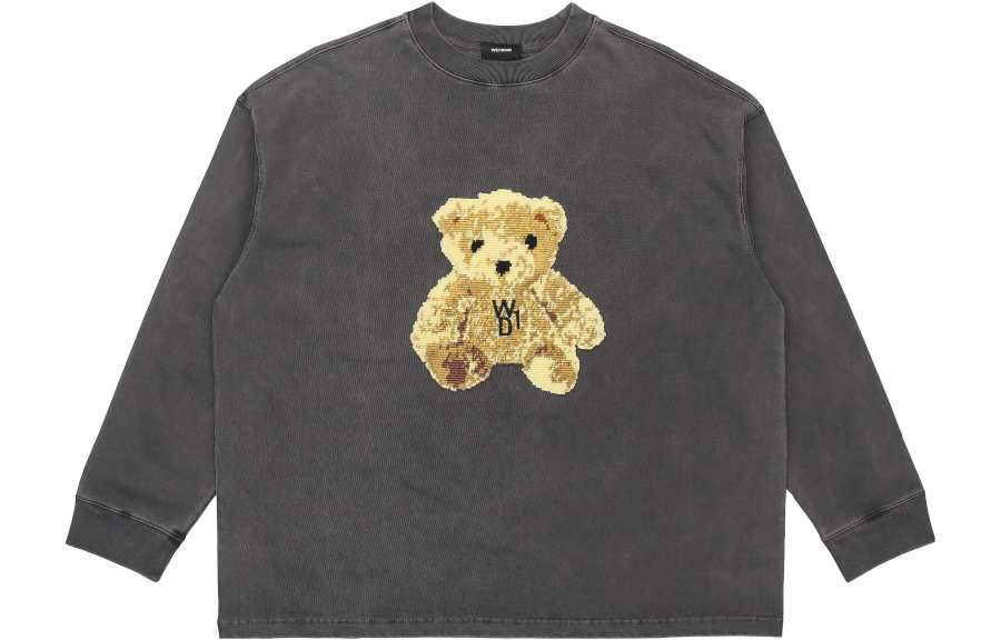 WE11DONE WE11DONE Sweatshirts Men's Gray Crew Neck Moderate Regular