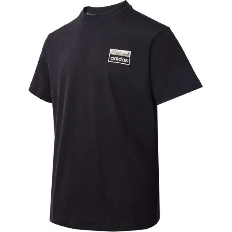 Adidas Adidas T Shirts Men's Black Crew Neck Moderate Straight Fit