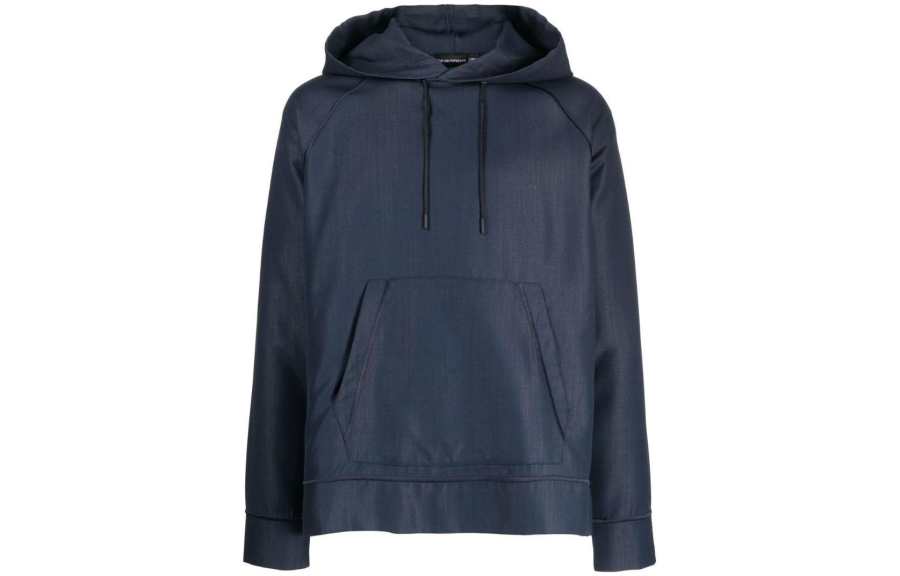 Emporio Armani textured-finish drawstring hoodie