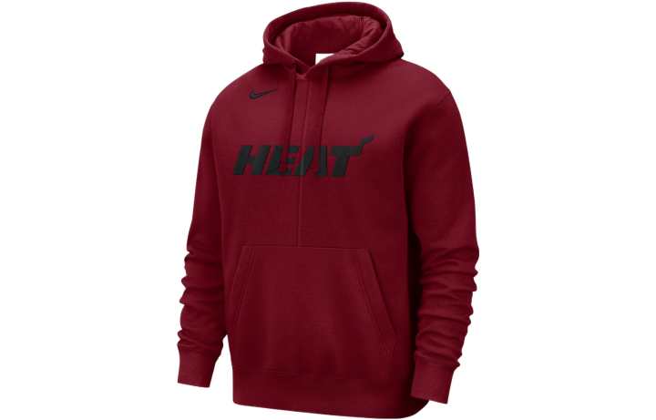 Nike Nike Nba Miami Heat Courtside Team Logo Fleece Pullover Loose Fit Hoodie
