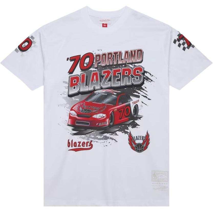 Mitchell Ness x NBA Portland Trail Blazers T Shirt Men's White