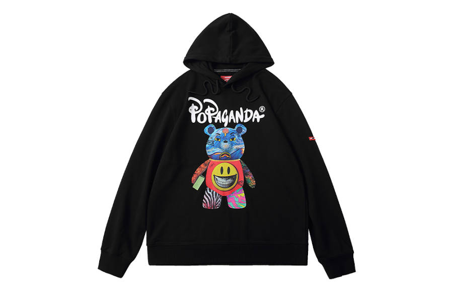 SPRAYGROUND X Ron English Sweatshirts Unisex Black Hooded Moderate Regular