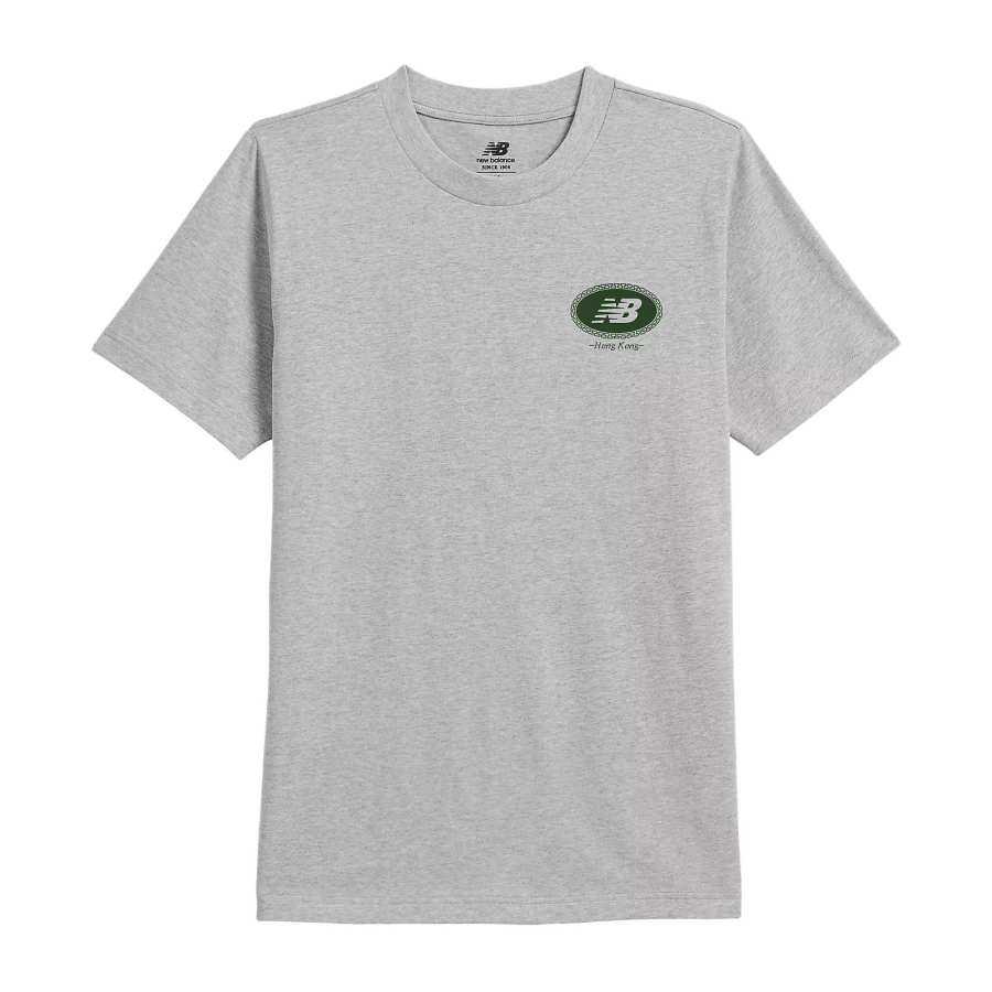 New Balance New Balance T Shirts Men's Gray Crew Neck Moderate Straight Fit