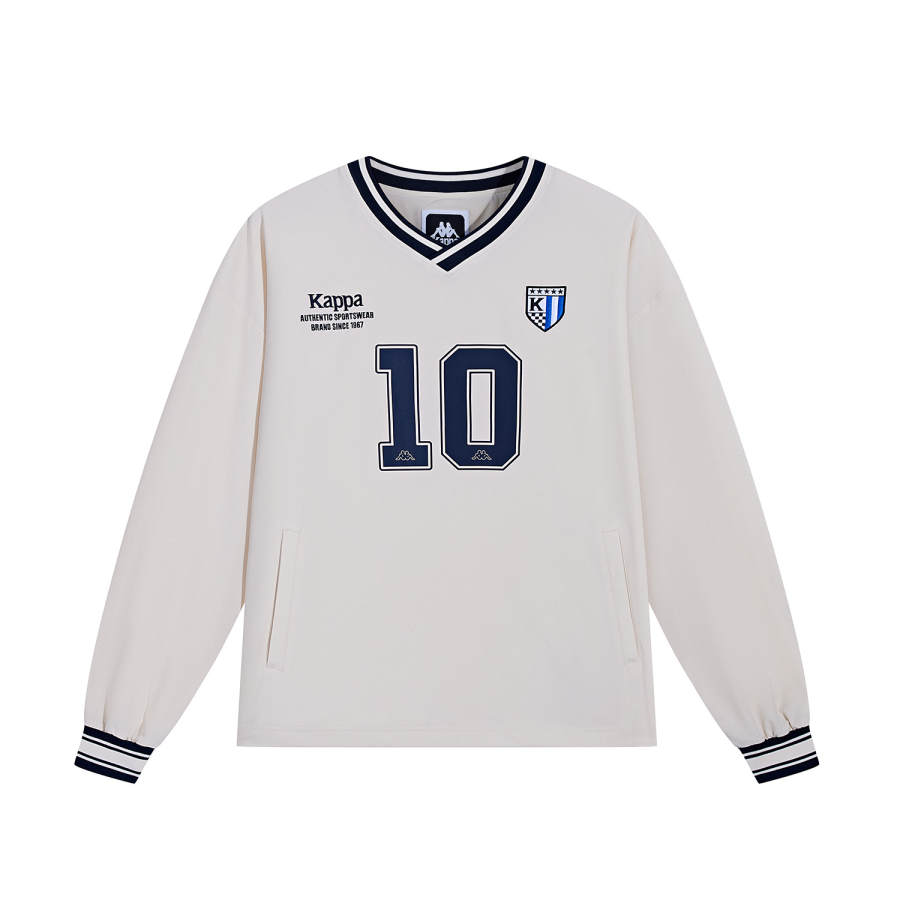 Kappa Kappa Sweatshirts Unisex White V Neck Moderate Regular