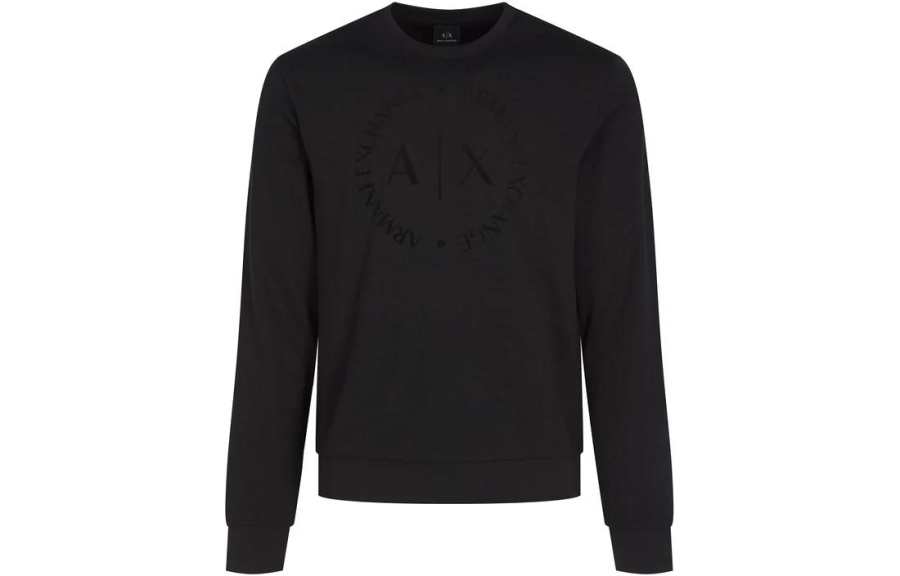 ARMANI EXCHANGE ARMANI EXCHANGE Sweatshirts Men's Black Crew Neck Moderate Regular
