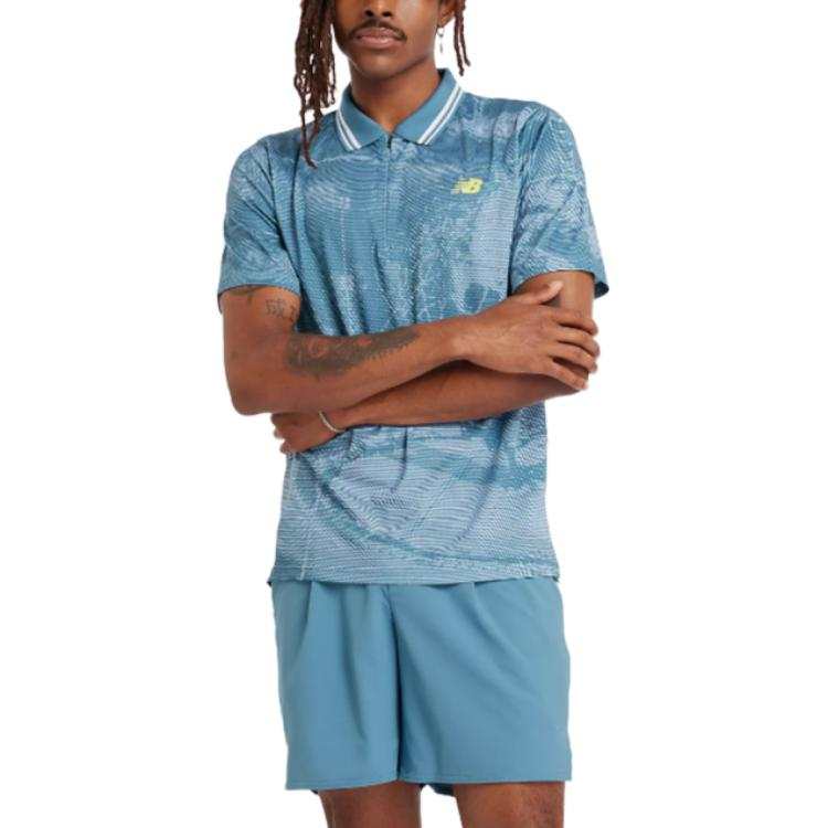 New Balance New Balance Tournament Printed T Shirt Men's Blue