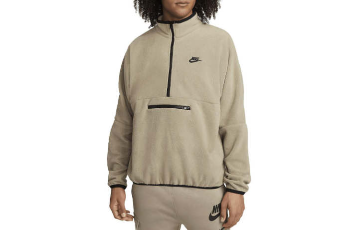 Nike Nike Sweatshirts Men's Khaki Stand Collar Moderate Regular