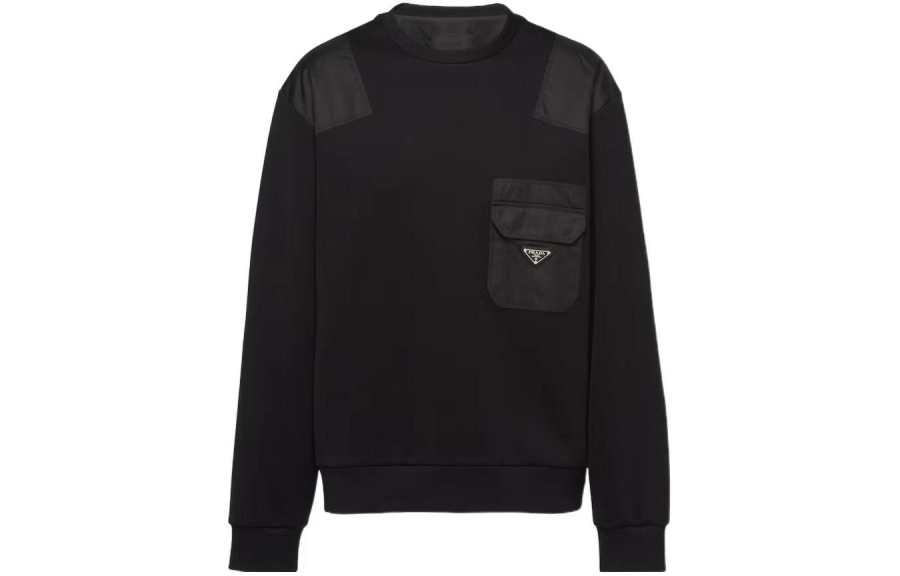 PRADA Prada triangle-logo panelled sweatshirt