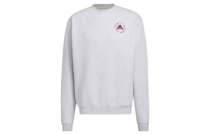 Adidas Adidas Sweatshirts Unisex Light Heather Gray Crew Neck Moderate Regular