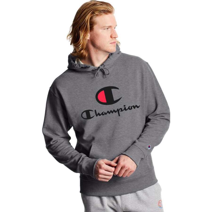 Champion Letter Logo Thickened And Fleece Lined Hood Sweatshirt Unisex