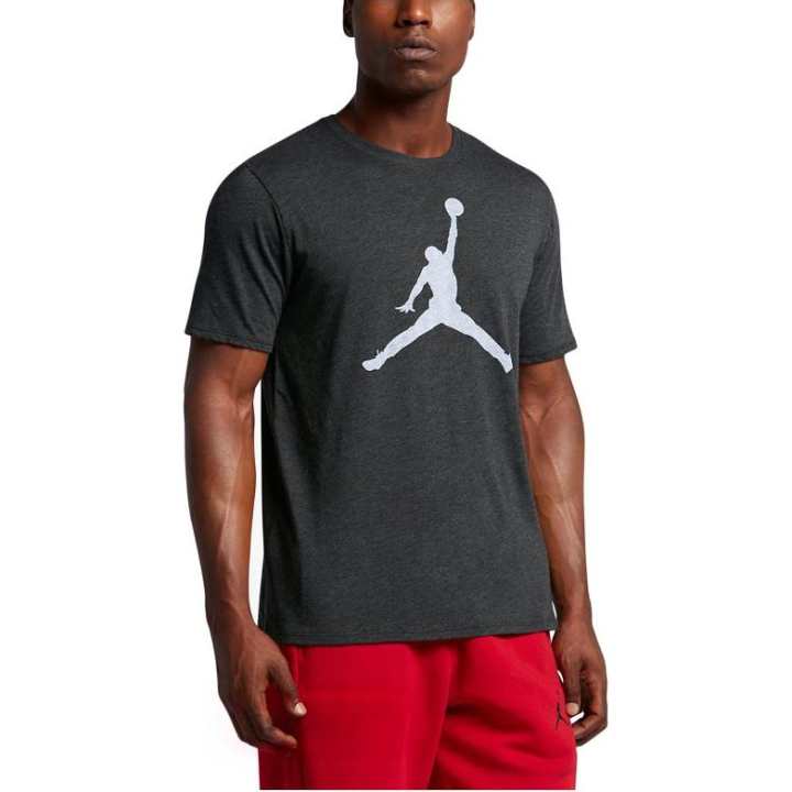 Jordan Jordan T Shirts Men's Dark Gray Crew Neck Moderate Straight Fit