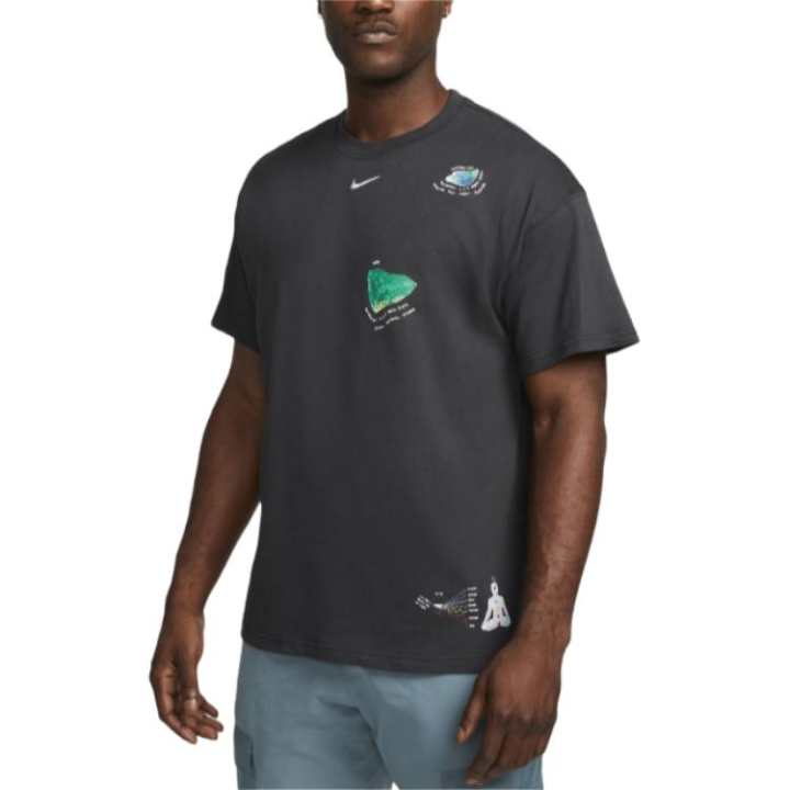 Nike Nike T Shirts Men's Gray Crew Neck Moderate Straight Fit