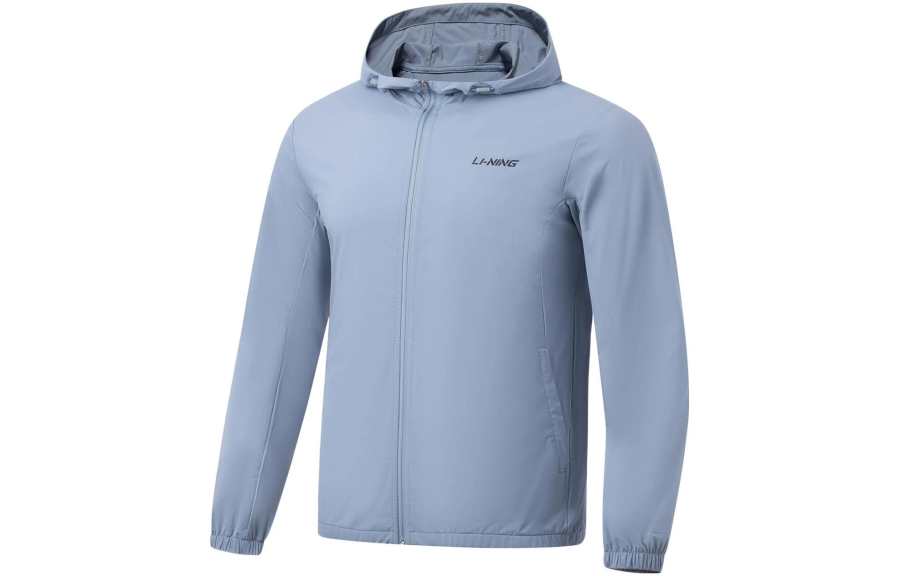 Li-Ning Li Ning Fitness Series Sweatshirts Men's Soft Gray Blue Hooded Moderate Regular