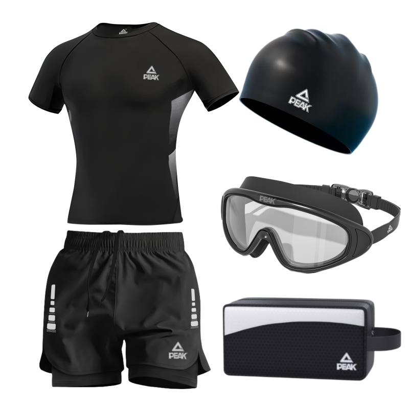 PEAK Swimming Sets Outdoor Seaside Swimming Pool With Hot Spring Men's Black