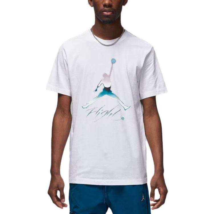 Jordan Jordan T Shirts Men's White Crew Neck Straight Fit