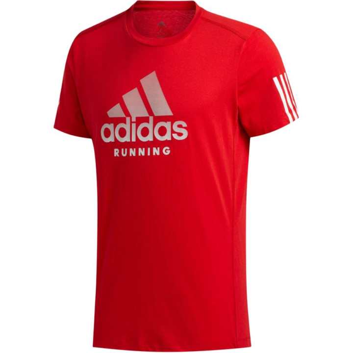 Adidas Adidas T Shirts Men's Red Crew Neck Moderate Straight Fit