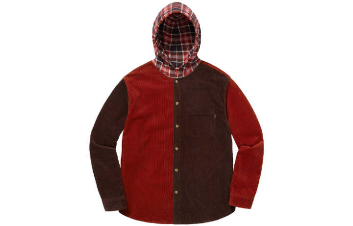 Supreme Supreme Hooded Color Blocked Corduroy Shirt