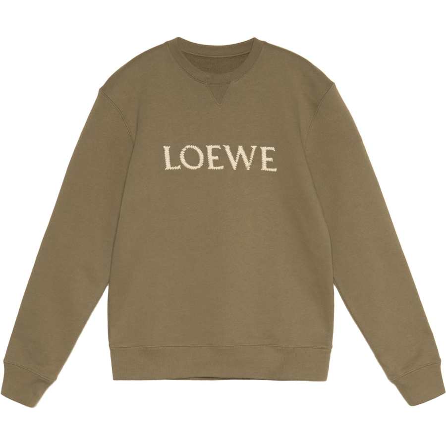 LOEWE Sweatshirts Men's Green Crew Neck Moderate Other