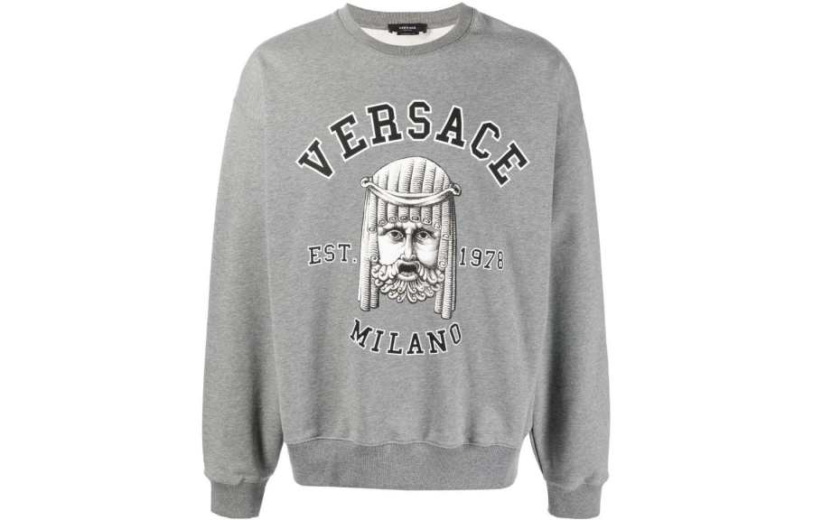 VERSACE VERSACE Logo Printed Crewneck Sweatshirt
