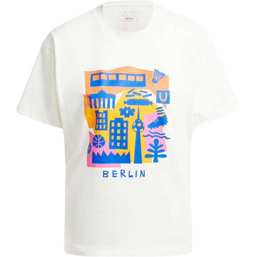 Adidas Adidas T Shirts Unisex Ecru Crew Neck Moderate Straight Fit