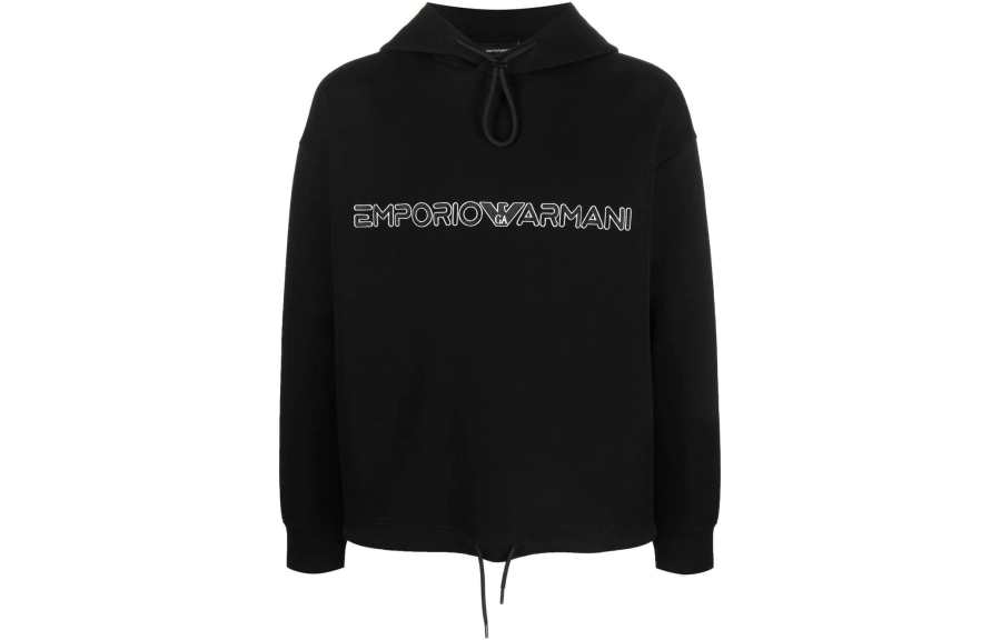 EMPORIO ARMANI 【Previous Season】embroidered-logo pullover hoodie