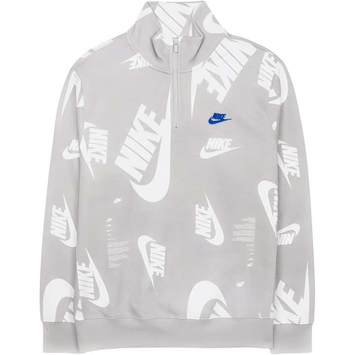 Nike Nike Sweatshirts Men's Gray Mist Half Open Collar Moderate Regular