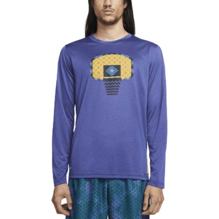 Nike Nike T Shirts Men's Purple Crew Neck Moderate Straight Fit