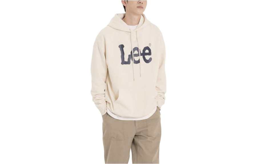 Lee Sweatshirts Unisex Ecru Hooded Moderate Regular