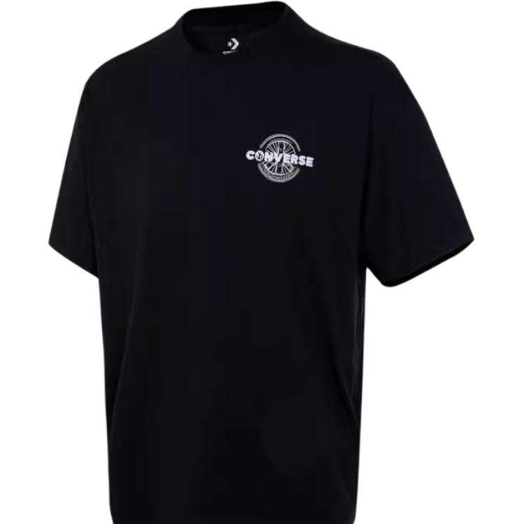 Converse T Shirts Men's Black Crew Neck Moderate Straight Fit